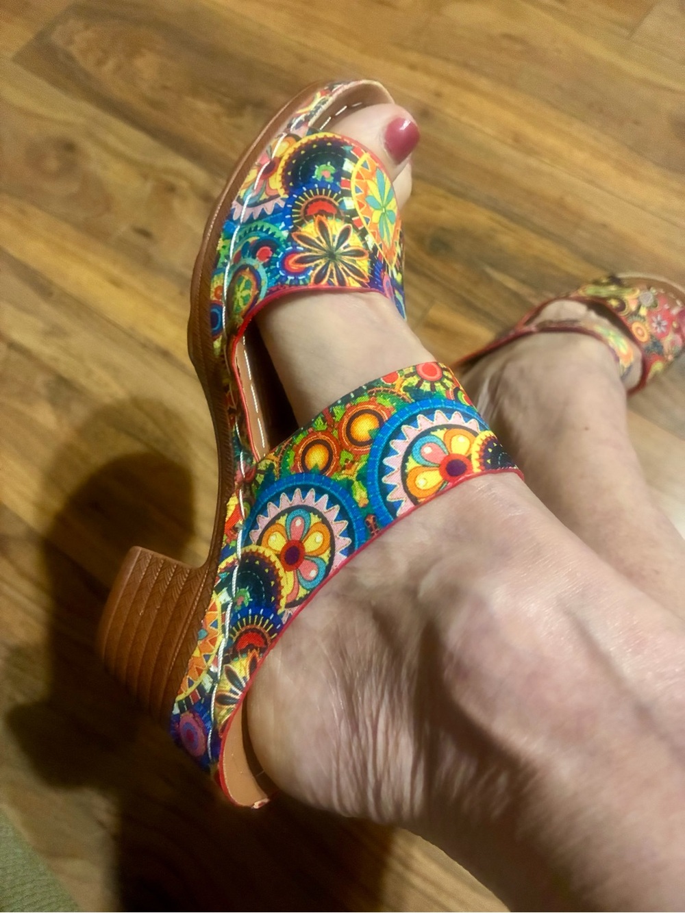 Colorful Floral Pattern Women’s Slide Sandals